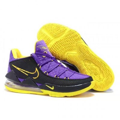 Nike Erkek Lebron 17 Low Mor / Siyah / Sarı Basketbol Ayakkabısı Türkiye - B6GR881Q